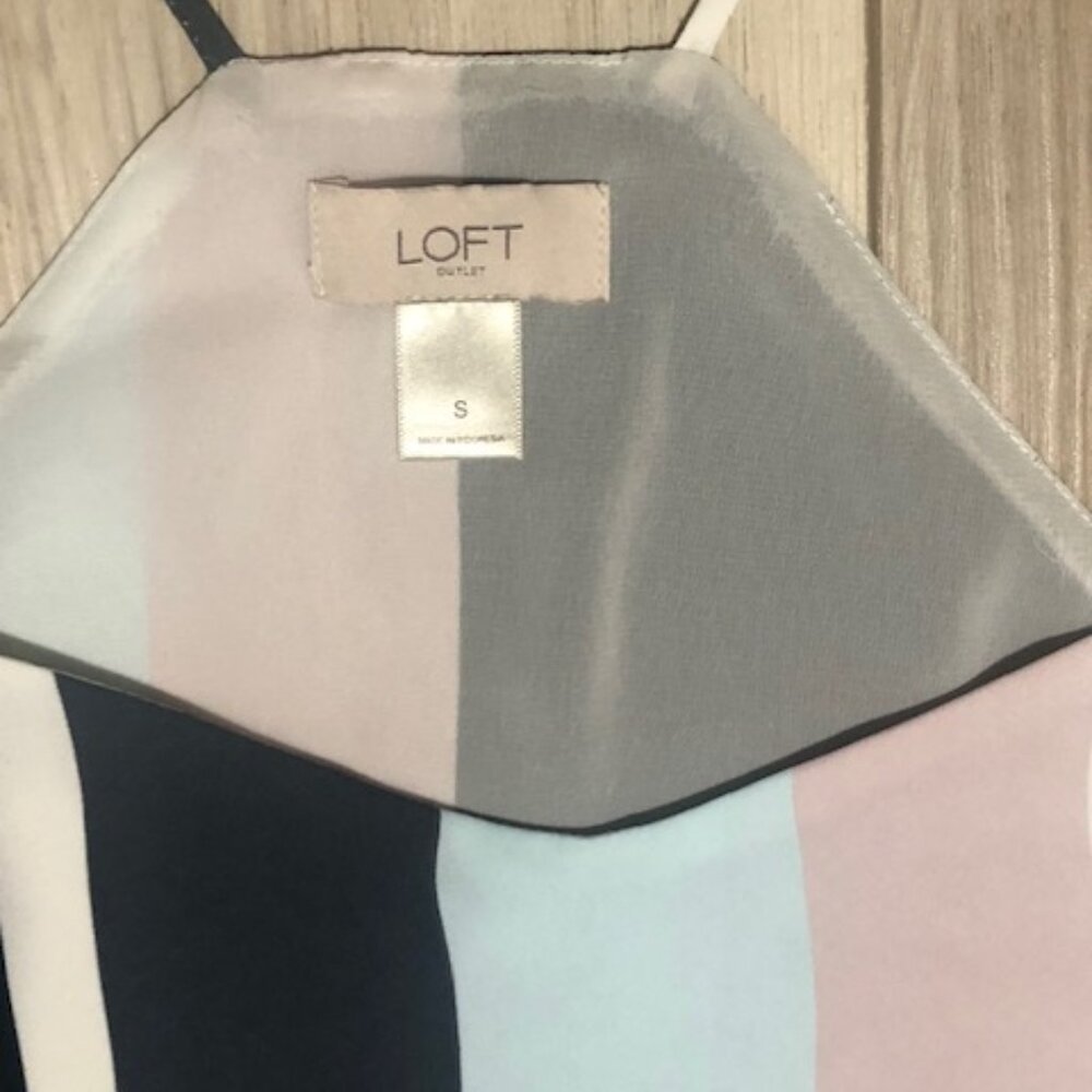 LOFT blue/pink Colorblock halter top Size Small - Picture 6 of 6